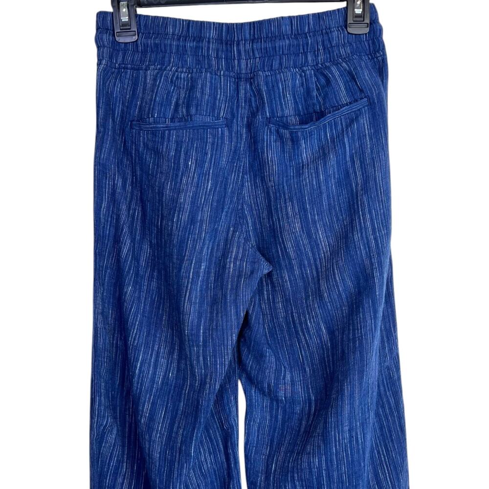 ATHLETA the Cabo Linen Textured Wide Leg Pant in Blue 100% Linen Women's Size 0 - Picture 7 of 15